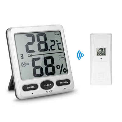 

1 to 1 Wireless Digital Thermo-Hygrometer Console Receiver Remote Sensor Emitter Thermometer Humidometer Drying Rooms