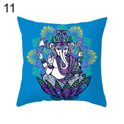 

Mandala Elephant Heart Square Throw Pillowcase Cushion Cover Home Office Decor