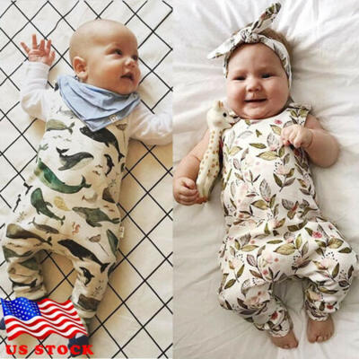 

Infant Newborn Baby Girl Boy Long Jumpsuit Romper Bodysuit Cotton Clothes Outfit