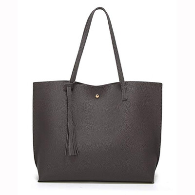 

Tailored Women Fashion Fringe Solid Large Capacity Shopping Shoulder Tote Handbag Bags