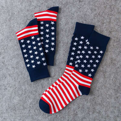 

womens Crew Socks American Flag Stars Stripes USA Made Novelty Footwear