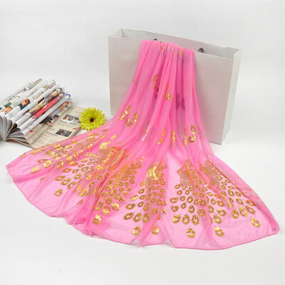 

Peacock Flower Printing Long Women Shawl Soft Wrap Scarf Autumn And Winter