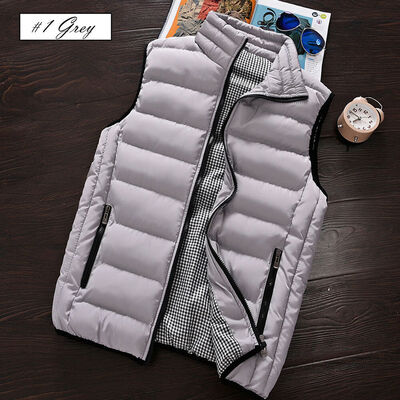 

Winter Warm Mens Down Cotton Padded Sleeveless Jacket Vest Waistcoat L-4XL