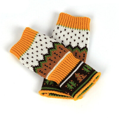 

New Male Female Fingerless Knitted Gloves Winter Warm Long Arm Warmer Mittens Xmas Deers