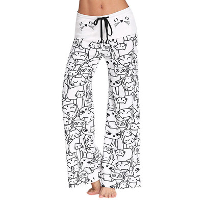 

Tailored Women Casual New Fashion Cat Prints Drawstring Pants Leggings