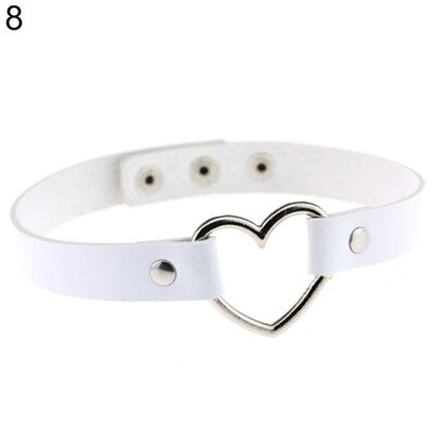

Women\s Punk Faux Leather Love Heart Collar Choker Necklace Jewelry Charm Gift