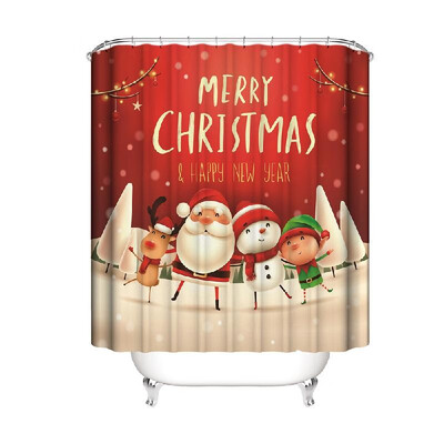 

Christmas Snowman Santa Elk Pattern Bathroom Four-Piece 3D Digital Printing Multicolor Waterproof Bathroom Four-Piece