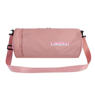 

Women Barrel-Shaped Sports Gym Shoulder Bag Large Waterproof Nylon Bags
