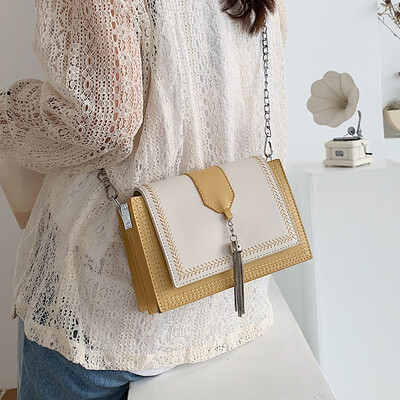 

Female bag 2019 new wild gas chain shoulder bag summer small fresh messenger bag ins net red small square bag