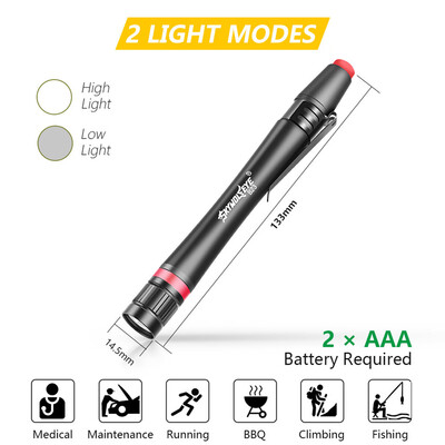 

Saidsome Waterproof Pocket LED Flashlight LED Torch Mini Penlight Light flashlight lamp