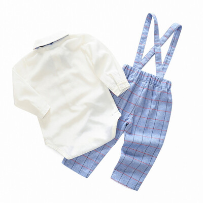 

Newborn Children Baby Boy Clothing Set T-Shirts Shirts Ties Tops Plaid Bib Clothing Set Spring Boys Clothing Summer Set