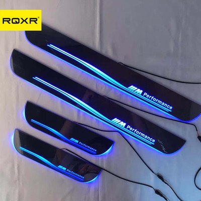

Acrylic door sill plate strip with led decorative welcome light moving door scuff for BMW