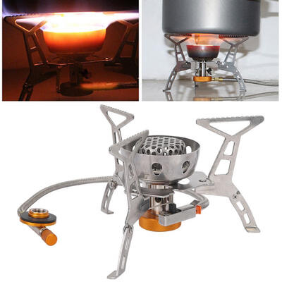

Greensen Outdoor Stainless Steel Camping Portable Mini Picnic Barbecue Gas Burner Split Stove