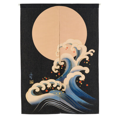

Japanese Style Doorway Curtain Cotton And Linen Printed Hanging Tapestry For Home Decoration