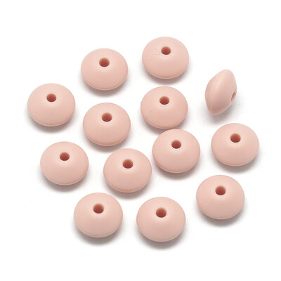 

Food Grade Environmental Silicone Beads Chewing Beads For Teethers DIY Nursing Necklaces Making Rondelle DarkSalmon 12x67mm
