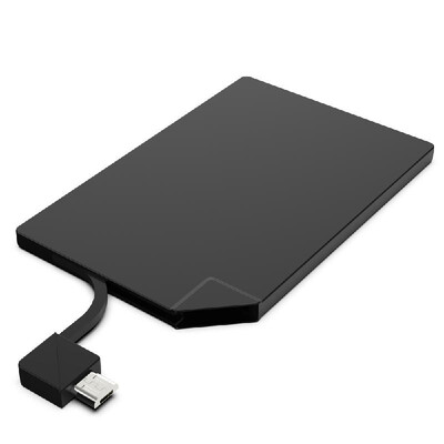 

Micro USB Version Portable Mini Ultra Slim Credit Card Wallet Size Power Bank 1500mAh Cell Phone Travel Charger External Battery