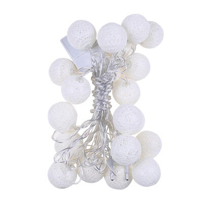 

20LED Cotton Ball Fairy String Lights Valentine Wedding Holiday Decor EU