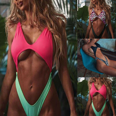 

New Womens One-Piece Swimsuit Beachwear Swimwear Push-up Monokini Bikini Bathing