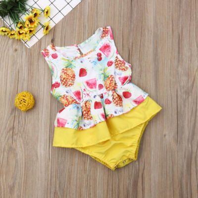 

Toddler Kids Baby Girl Summer Clothes Sleeveless Romper Bodysuit Jumpsuit Outfit