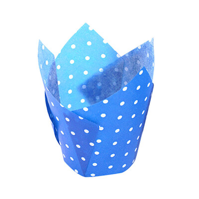 

50Pcs Dots High Temperature Resistant Cake Paper Cup Tulip Muffin Case Liners