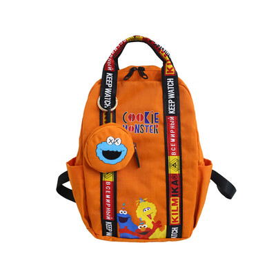 

Ins Korean Sesame Street High School Students Backpack Chao Brand Shoulder Pack