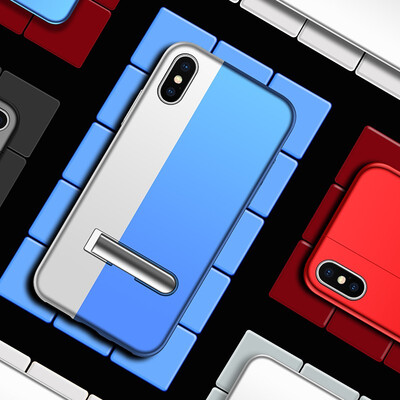 

AT MOUSE iphoneXXSXRXS Max color matching bracket mobile phone shell personality creative mobile phone shell 11961