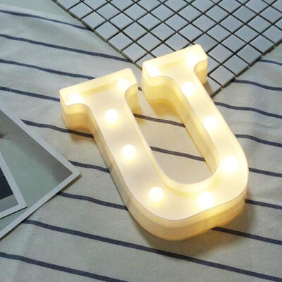 

DIY English Letter U Shape LED Night Light Lamp Symbol Modeling Lamp For Birthday Wedding Marriage Proposal Decor