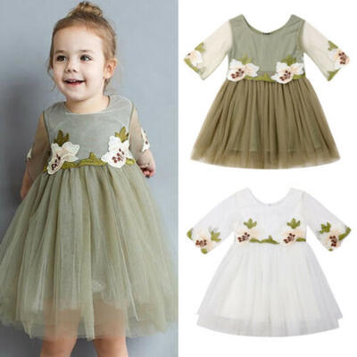 

UK Toddler Baby Flower Girl Dress Tulle Party Gown Bridesmaid Dresses Sundress