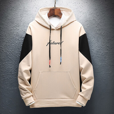 

Toponeto Mens Fashion Autumn Winter Hooded Long Sleeved Sweater Stitching-color Coat