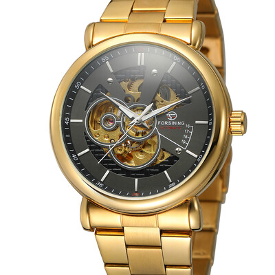 

Forsining 726 Top Brand Automatic Mechanical Business Men Watch Skeleton Men Watch Luxury Fashion Military Stainless Steel Watch w