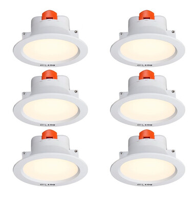 

DGT 8W LED downlight living room porch light bedroom ceiling lamp embedded hole lamp 6 Pack 15468