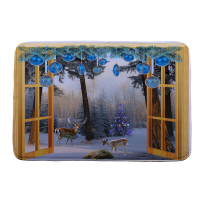 

Gobestart Christmas HD Printed Non-Slip Bath Mat Absorbent Home Decor C