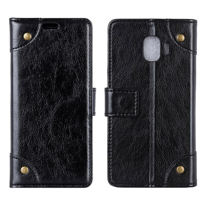

MOONCASE Samsung Galaxy J2 Core Copper Buckle Napa Leather Case - Black
