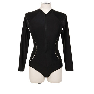 

Sun protection snorkeling conservative long-sleeved one-piece swimsuit triangle bikini covered belly was thin beach swimsuit female
