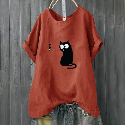 

Women Tops Ladies Blouse Summer Round Neck Casual Fashion Short Sleeve
