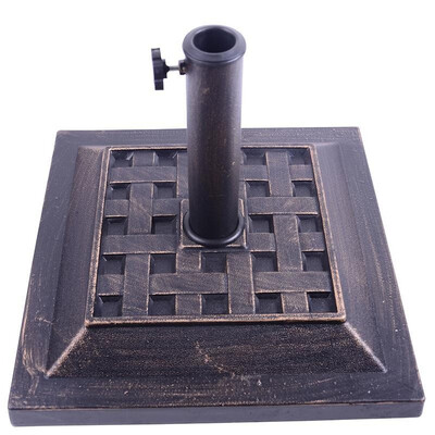 

175 Square Decorative Cast Stone Umbrella Stand Base - Bronze Finish