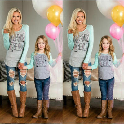 

Family Matching Outfits Mother Daughter Women Girls Sister Top T-Shirt Clothes