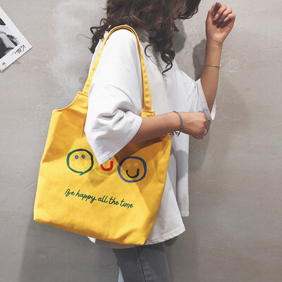 

Large-capacity bag female 2019 new Korean version of the wild casual shopping bag ulzzang canvas shoulder bag