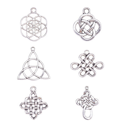 

PH PANDAHALL 60pcs Antique Silver Tibetan Style Alloy Chinese Knot Pendants
