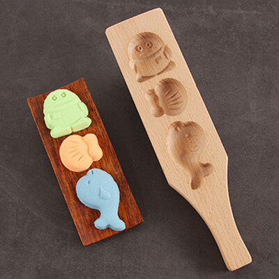 

Toponeto Flower Shapes Handmade Environmental Wooden Mooncake Mold for Ice Making