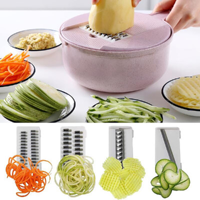 

Vegetable Chopper Onion Chopper Multi Function Cutter Slicer Grater with 4 Dicing Blades Pink