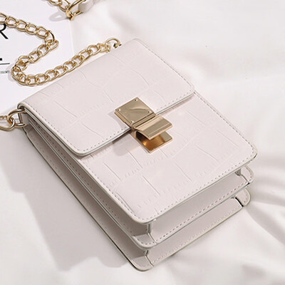 

Women 2019 new fashion Korean version of fashion leisure crocodile retro hundred shoulder slanted small square bag