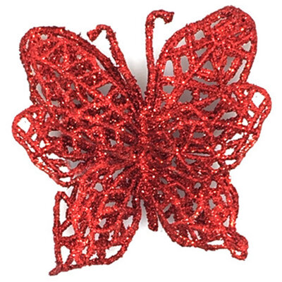 

6Pc Set Christmas Tree Hanging Butterfly Pendant Artificial Flower Fake Flower Christmas Decoration