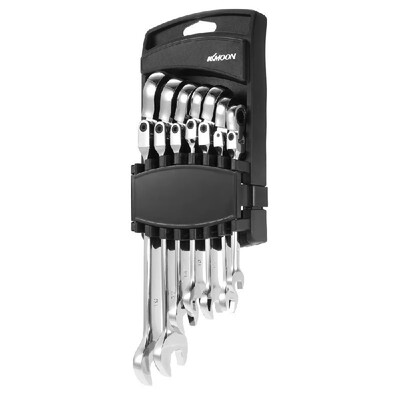 

KKmoon 7pcs 8101213141719mm Double-ended Combination Ratchet Spanner Open-ended Wrench Set Car Automotive Repair Hardware To