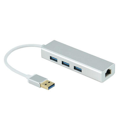 

JP-S9J 3 Port USB 30 Hub USB to RJ45 Gigabit Ethernet Network Adapter