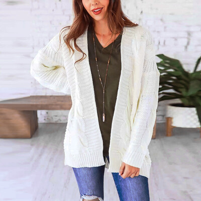 

Roseonmyhand Womens Long Sleeve Knitwear Open Front Cardigan Sweaters Casual Outerwear