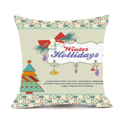 

Tailored Merry Christmas Pillow Cases Cotton Linen Sofa Cushion Cover Home Decor