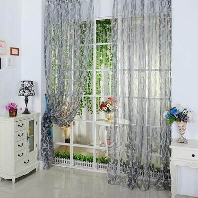 

Top Selling For Chic Leaf Type Tulle Voile Door Window Curtain Drape Panel Sheer Scarf Valance