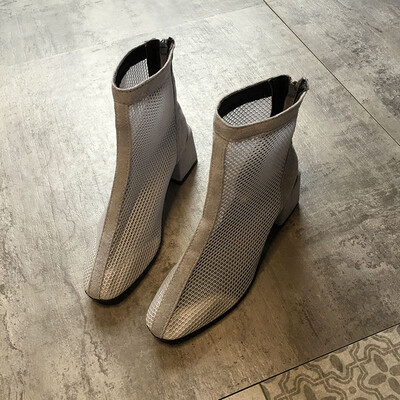 

Fashion Martin boots Xia version of the Korean version of the name Yuanyuan Feng sexy cold boots after zipper thick heel locomotiv