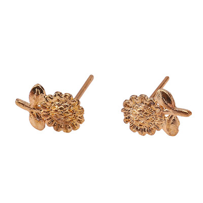 

2019 Glittering Sunflower Zircon Ear Nail Korean Version Water Drill Fashion Earring